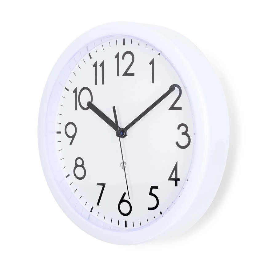 Wand klok diameter 22 cm 1xAA wit