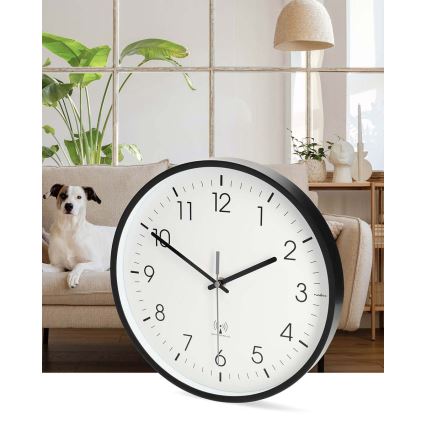 Wandklok Ø 30,5 cm 1xAA zwart