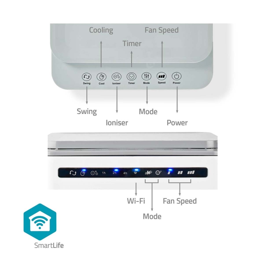 Luchtkoeler 65W/230V Wi-Fi Tuya wit + afstandsbediening
