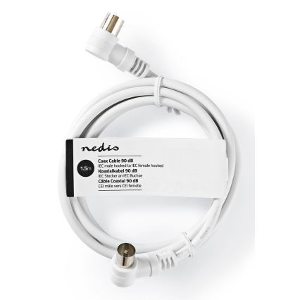 Coax Kabel IEC haakse connectoren 90 dB 1.5 m