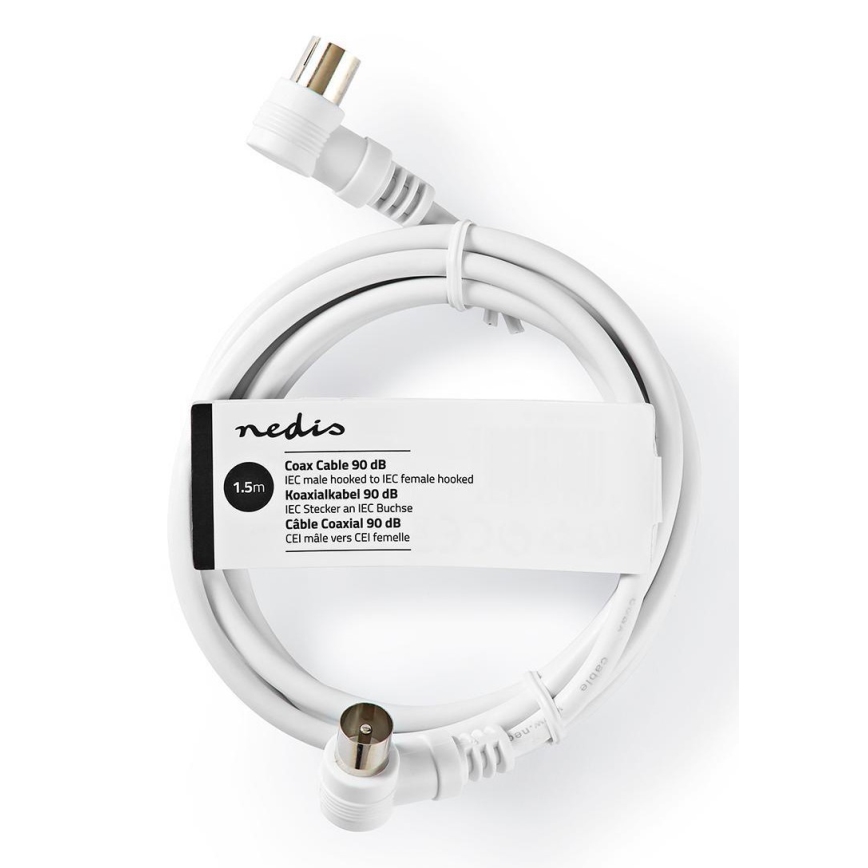 Coax Kabel IEC haakse connectoren 90 dB 1.5 m