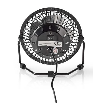 Tafel Ventilator 3W/USB 10 cm zwart