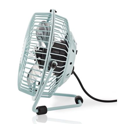 Tafel Ventilator 3W/USB 10 cm blauw