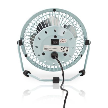 Tafel Ventilator 3W/USB 10 cm blauw