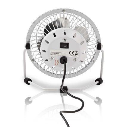 Tafel Ventilator 3W/USB 10 cm wit