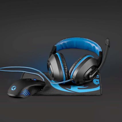 Gaming set 3in1 zwart/blauw