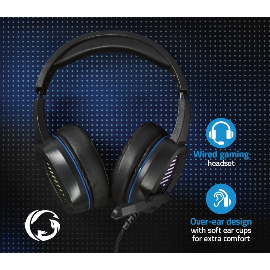 LED Gaming koptelefoon met microfoon zwart