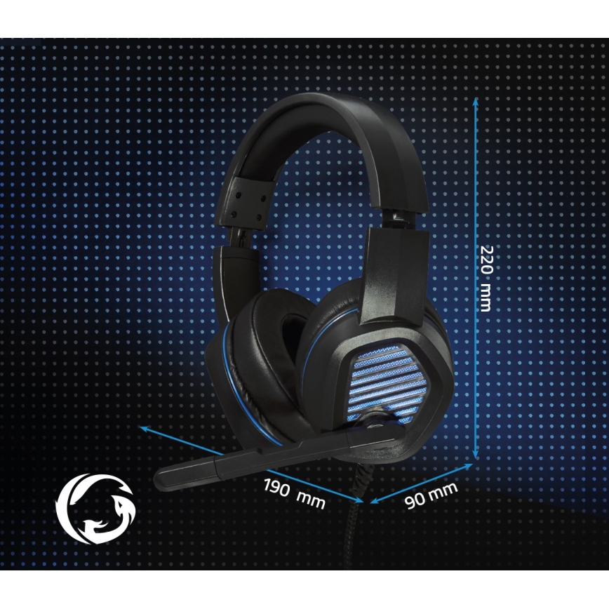 LED Gaming koptelefoon met microfoon zwart