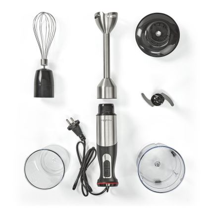 Nedis - Handmixer 4 in1 800W / 230V RVS