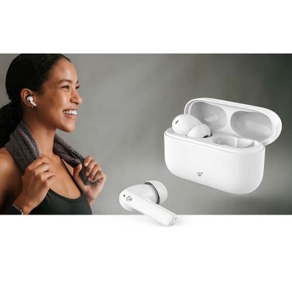 Wireless earphones met ENC IPX4 wit
