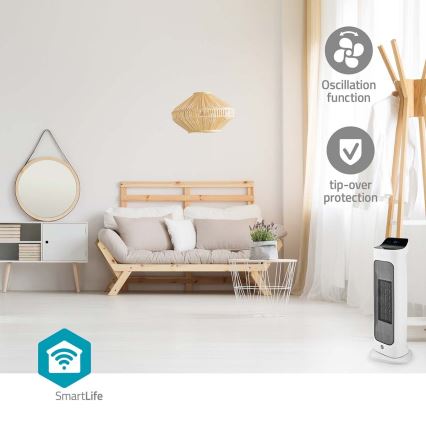 Ventilator met een keramisch verwarmingselement Smartlife 1400/2000W/230V Wi-Fi Tuya + afstandsbediening