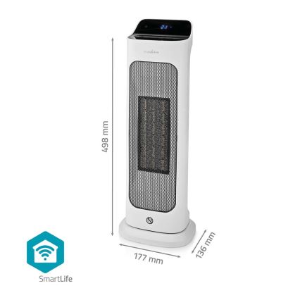 Ventilator met een keramisch verwarmingselement Smartlife 1400/2000W/230V Wi-Fi Tuya + afstandsbediening