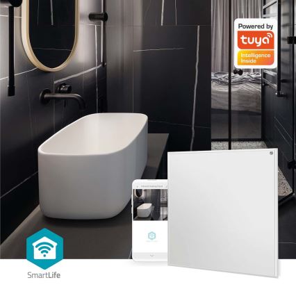 Infrarood verwarmingspaneel 350W/230V 59,8x62 cm IP44 Wi-Fi Tuya + afstandsbediening