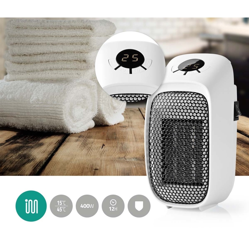 Stopcontact Verwarming met LCD Scherm en Thermostaat 400W/230V