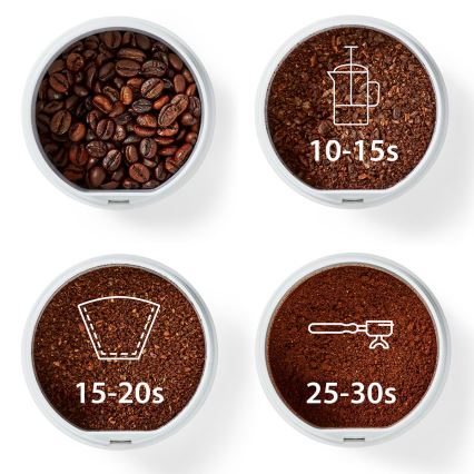 Elektrische koffiebonenmaler 70 g 150W/230V wit