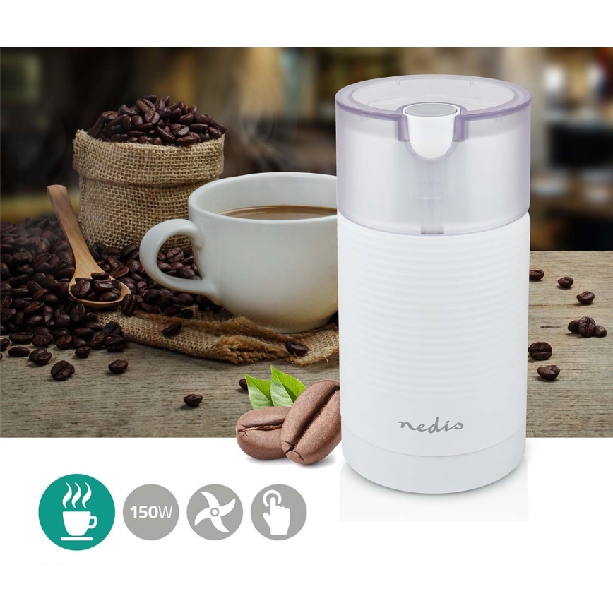 Elektrische koffiebonenmaler 70 g 150W/230V wit