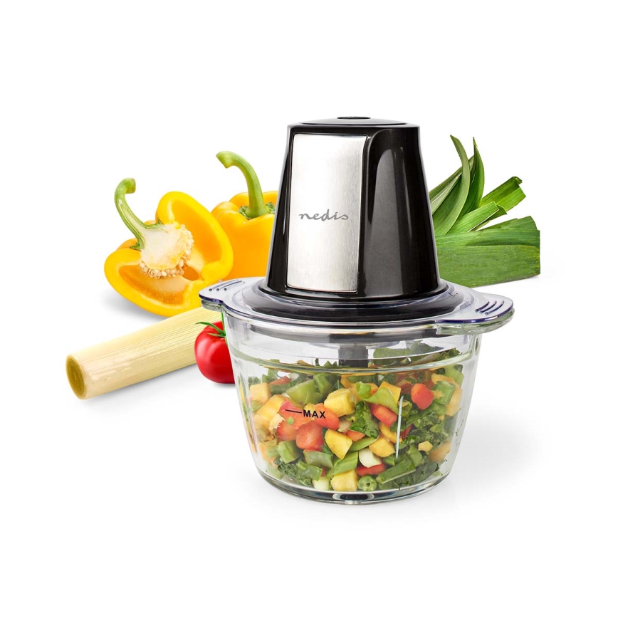 Nedis KAMC300CGY - Food chopper 500W/230V zwart/zilver