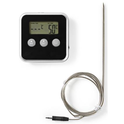 Meat thermometer with digital display and timer 0-250 °C 1xAAA