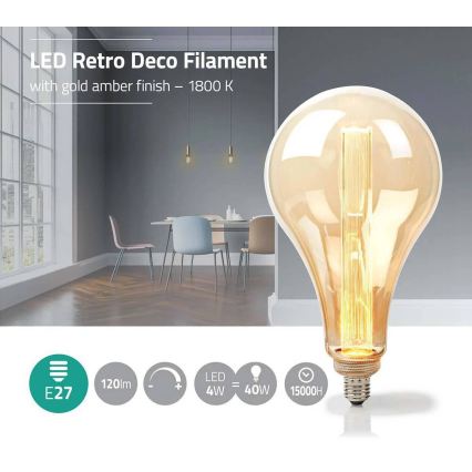 Dimbare LED-lamp FILAMENT PS165 E27/3,5W/230V 1800K