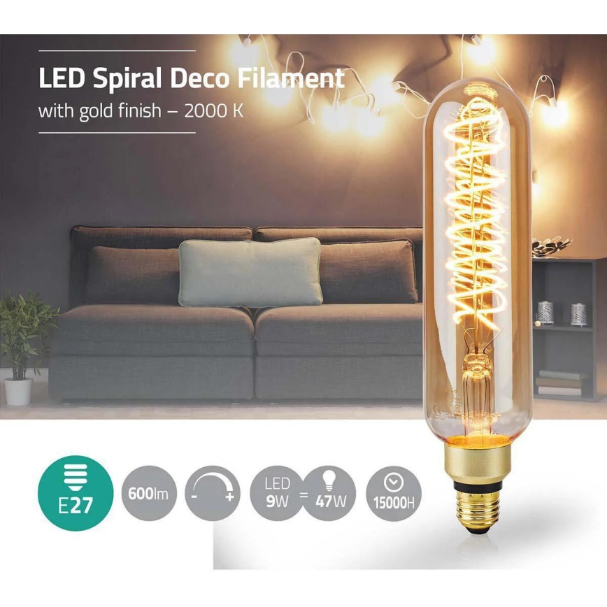 Dimbare LED-lamp FILAMENT T65 E27/8,5W/230V 2000K