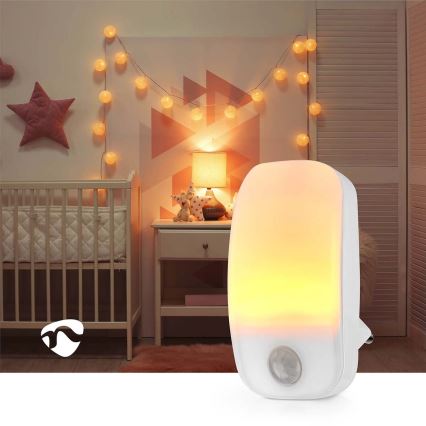 LED Oriëntatiefittinglamp met bewegings- en schemersensor LED/0,55W/230V wit