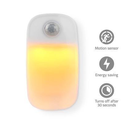 LED Oriëntatiefittinglamp met bewegings- en schemersensor LED/0,55W/230V wit