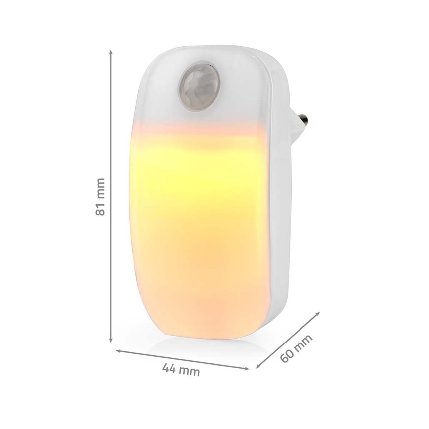 LED Oriëntatiefittinglamp met bewegings- en schemersensor LED/0,55W/230V wit
