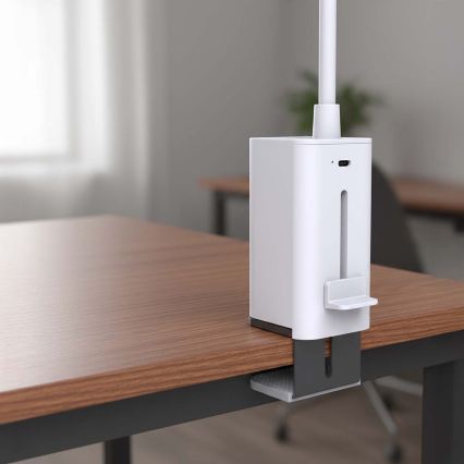 LED-dimbare oplaadbare tafellamp met aanraakbediening, flexibele arm en klem, 5W LED / 1200 mAh, wit