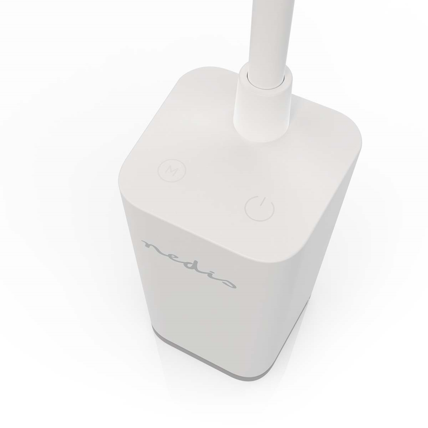 LED-dimbare oplaadbare tafellamp met aanraakbediening, flexibele arm en klem, 5W LED / 1200 mAh, wit
