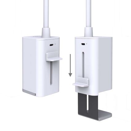 LED-dimbare oplaadbare tafellamp met aanraakbediening, flexibele arm en klem, 5W LED / 1200 mAh, wit