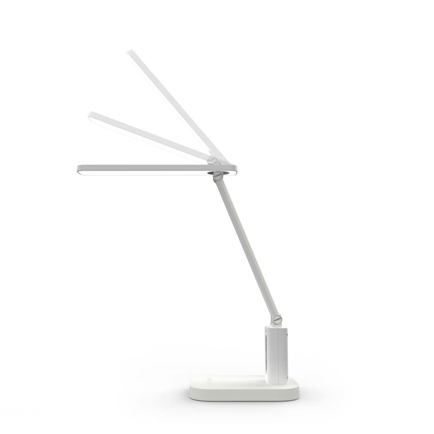 Dimbare oplaadbare LED-bureaulamp met aanraakbediening en display LED/7,5W/1200 mAh 3000/4000/5700K CRI 90 wit