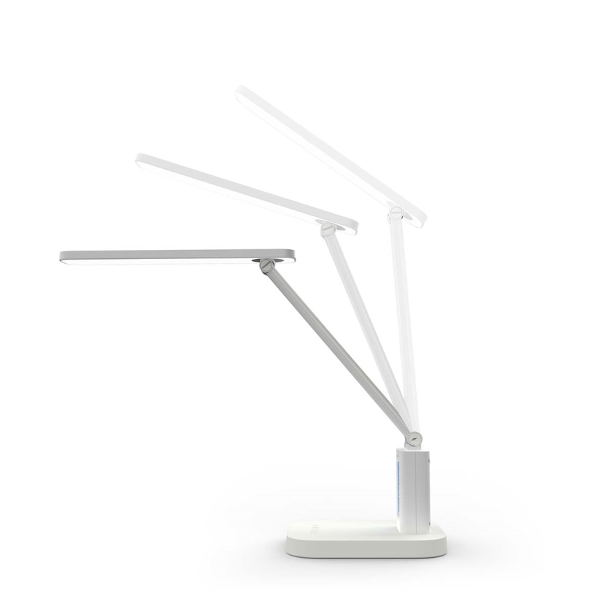 Dimbare oplaadbare LED-bureaulamp met aanraakbediening en display LED/7,5W/1200 mAh 3000/4000/5700K CRI 90 wit