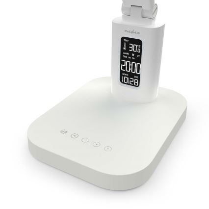 Dimbare oplaadbare LED-bureaulamp met aanraakbediening en display LED/7,5W/1200 mAh 3000/4000/5700K CRI 90 wit