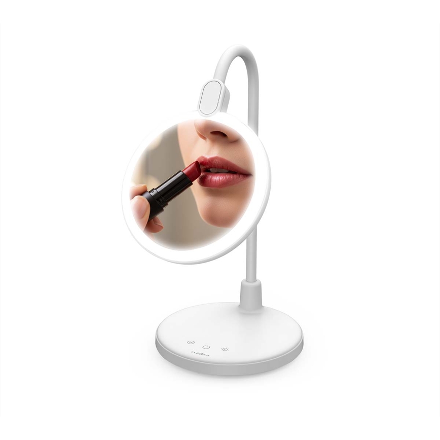 LED Dimbare oplaadbare touchlamp met spiegel LED/6W/1200 mAh 3000/4000/5700K CRI 90 wit