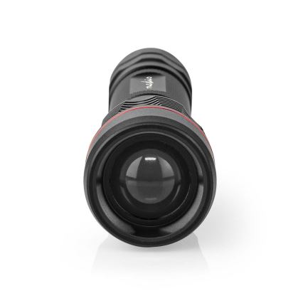 Dimbare oplaadbare zaklamp van aluminium, LED 10W/5V, 2200 mAh, IPX7, zwart