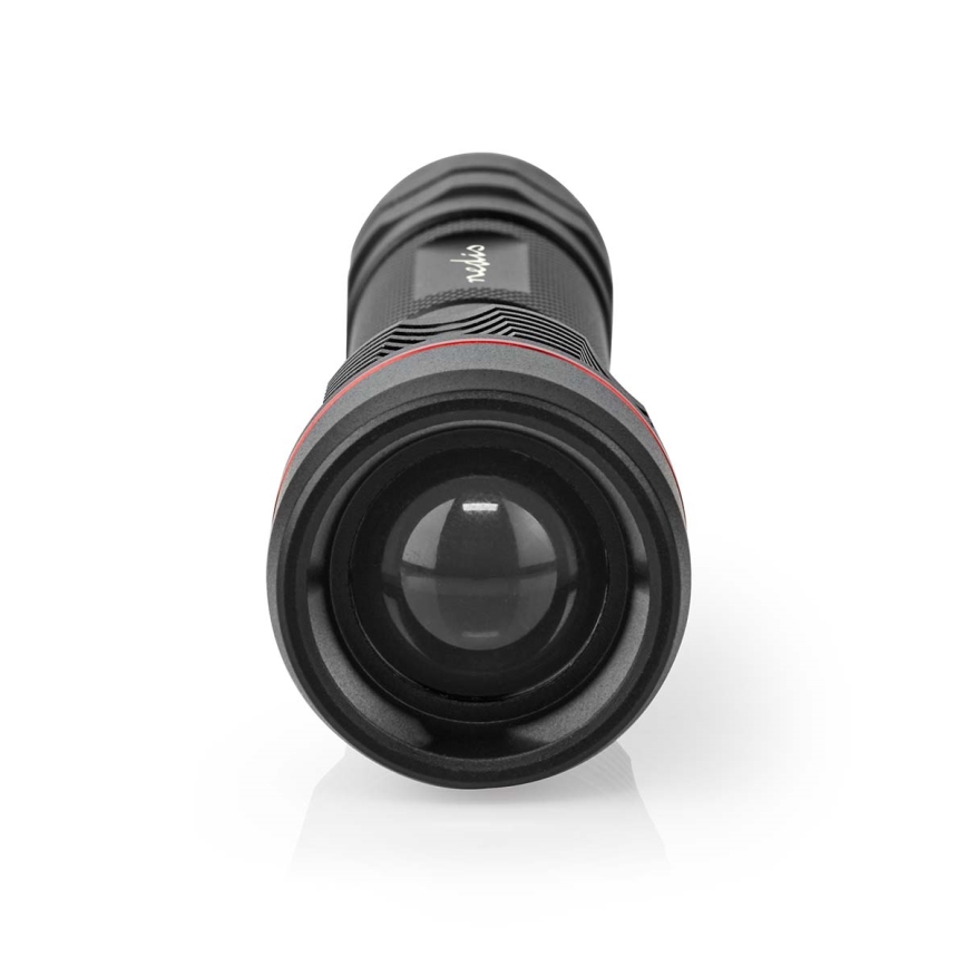 Dimbare oplaadbare zaklamp van aluminium, LED 10W/5V, 2200 mAh, IPX7, zwart