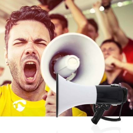 Megafoon met een externe microfoon USB 25W/8xC wit/zwart