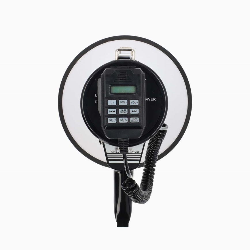 Megafoon met een externe microfoon USB 25W/8xC wit/zwart