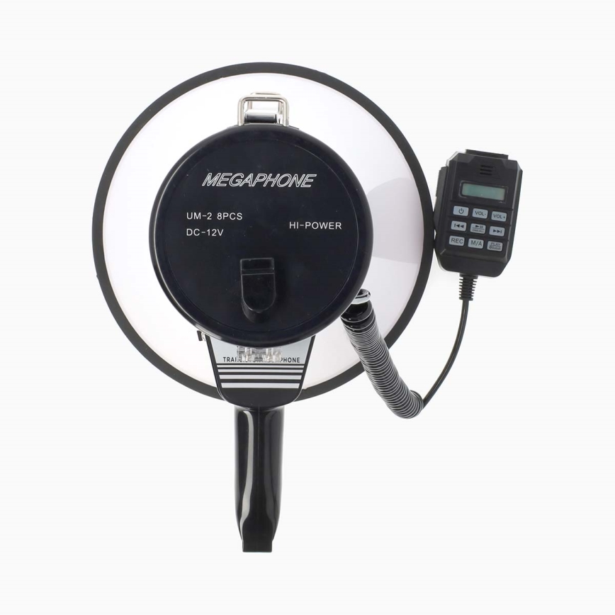 Megafoon met een externe microfoon USB 25W/8xC wit/zwart