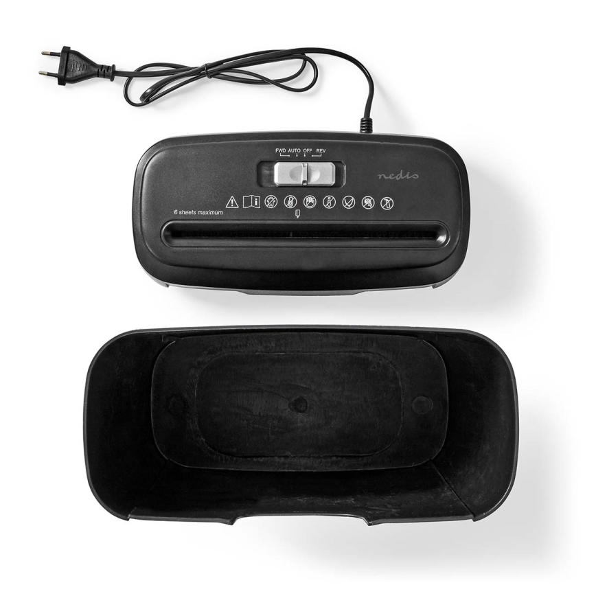 Papierversnipperaar A4, inhoud 10 l, 230 V, zwart