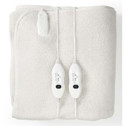 Elektrisch verwarmde deken voor twee personen 120W/230V 160x140 cm wol