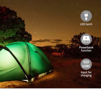 DAB+/FM-radio met handopwinding, zonnepaneel en LED-zaklamp 5V/2500 mAh groen/zwart