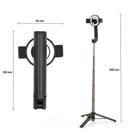 Magnetische opvouwbare selfiestick 2in1 met een standaard + afstandsbediening