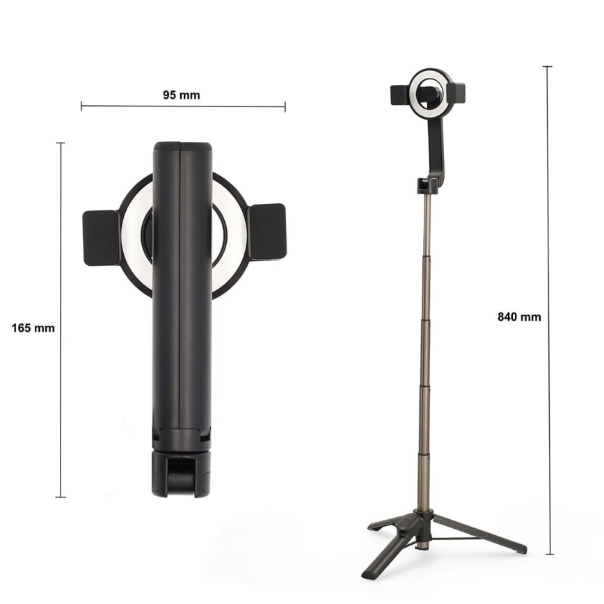 Magnetische opvouwbare selfiestick 2in1 met een standaard + afstandsbediening