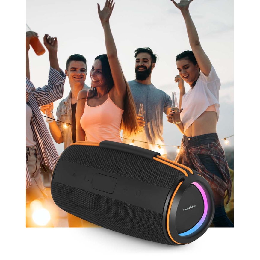 LED-oplaadbare draagbare speaker 60W/2000 mAh IPX4 zwart