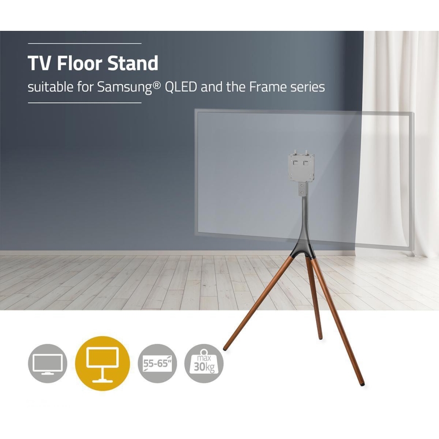 Staande Driepoot voor TV 55-65” beuken