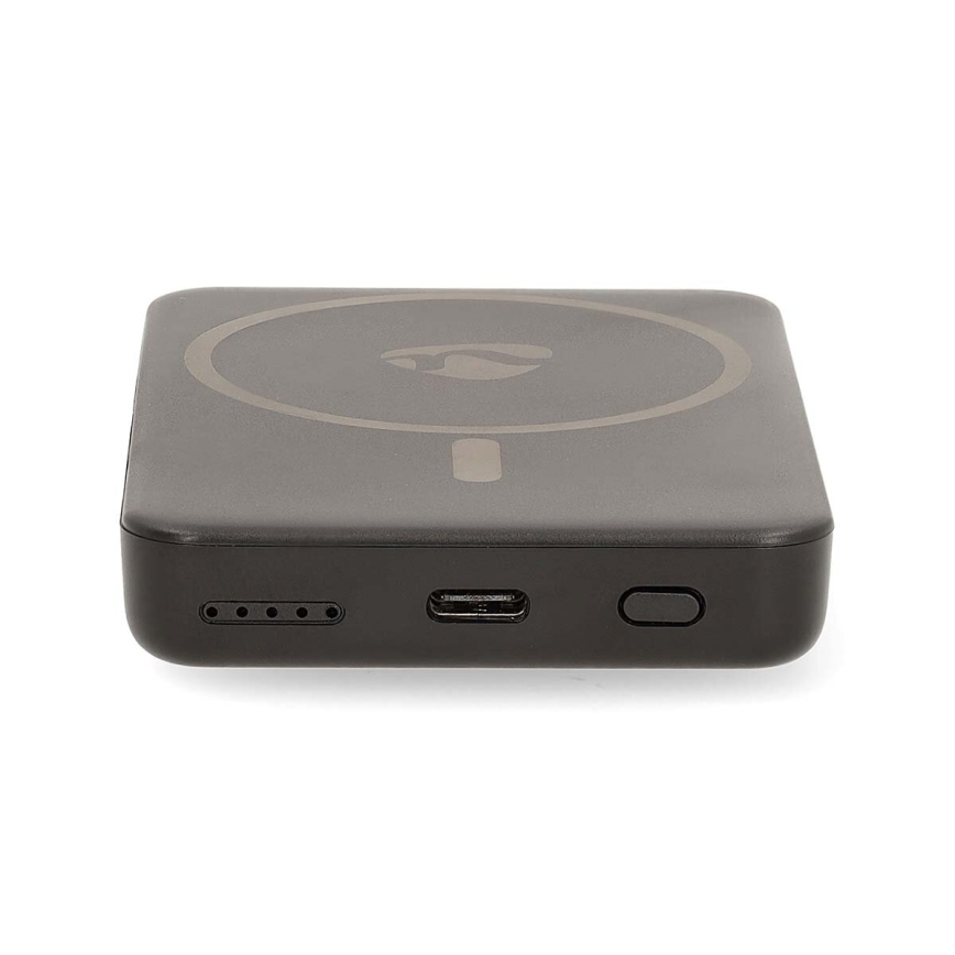Magnetische 2-in-1 Powerbank met MagSafe draadloos opladen 5000 mAh zwart