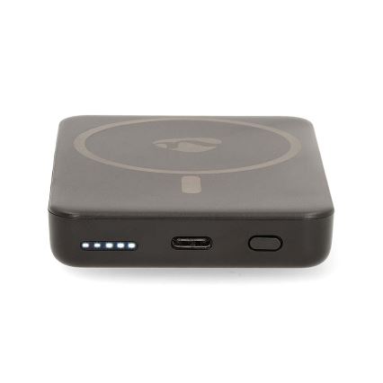 Magnetische 2-in-1 Powerbank met MagSafe draadloos opladen 5000 mAh zwart