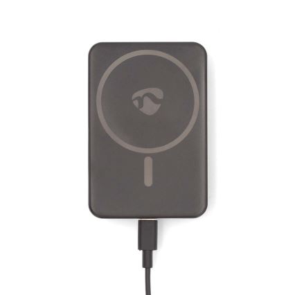Magnetische 2-in-1 Powerbank met MagSafe draadloos opladen 5000 mAh zwart