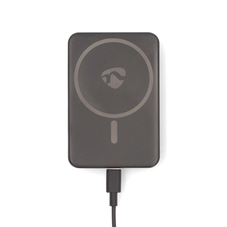 Magnetische 2-in-1 Powerbank met MagSafe draadloos opladen 5000 mAh zwart